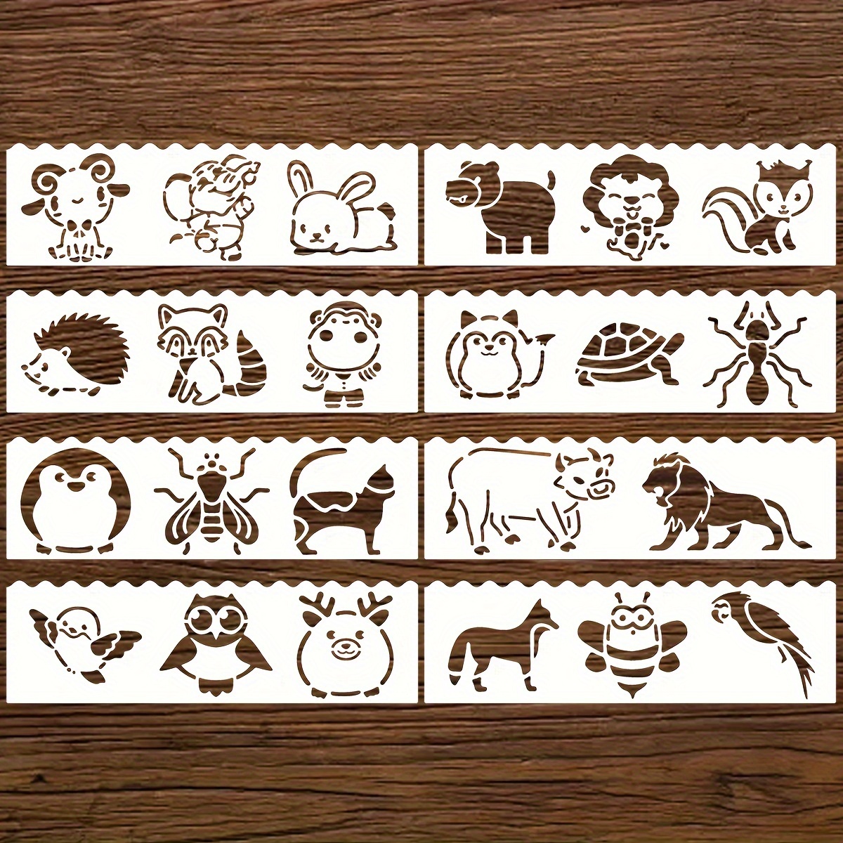 Cute Animal Stencils Reusable Panda Bear Dinosaur Elephant - Temu