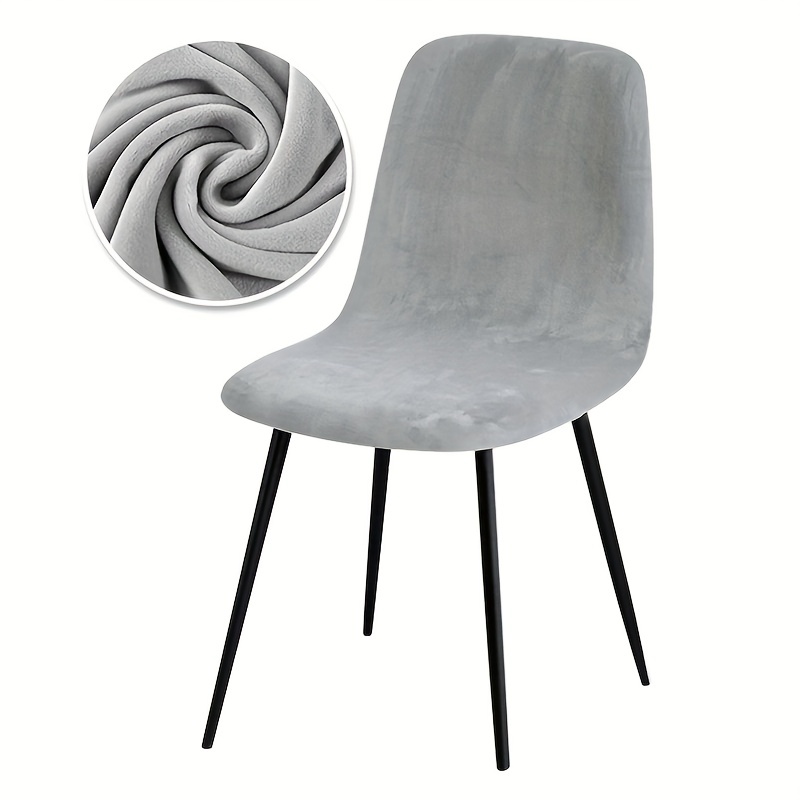 Image of Velvet Short Back Chair Cover Stretch Slipcovers Elastic Seat Chair Covers Dining Office Party Banquate Chair Stretch Dust Cover For Bar Wedding