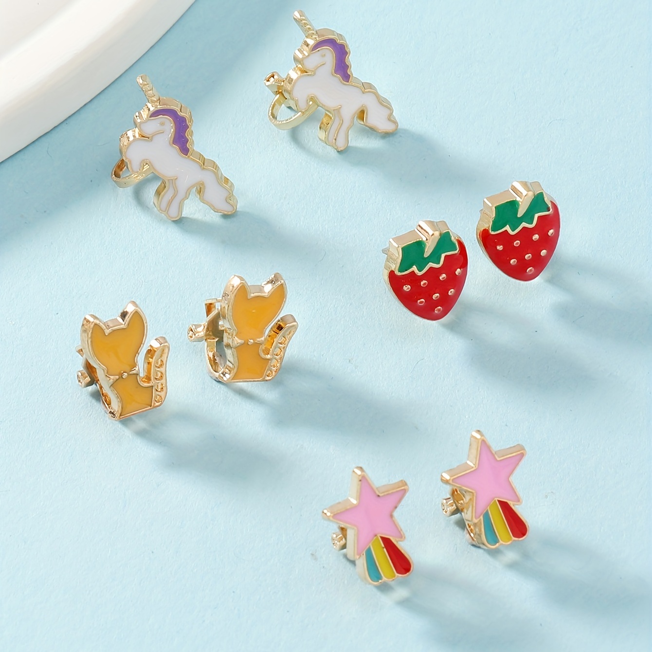 Kids Sticky Earrings 3D Gems Stickers Glitter Crystal Sticker Earrings For  Girls Nail Ear Ring Princess Makeup Toys Gift