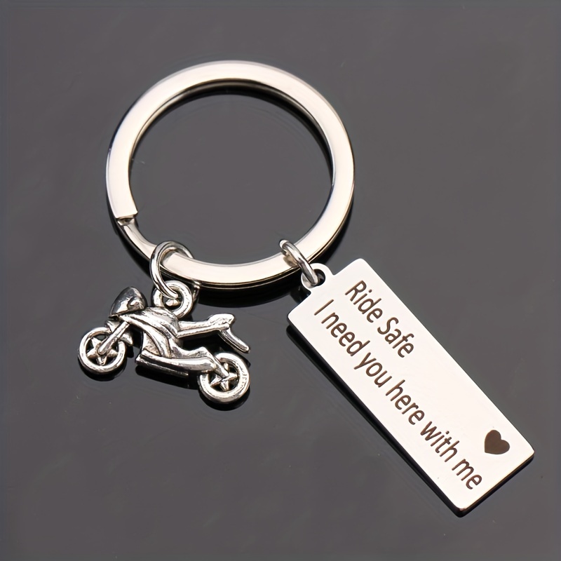 Skull Keychain Holder - Biker - To My Son - I Need You Here With Me - -  Wrapsify