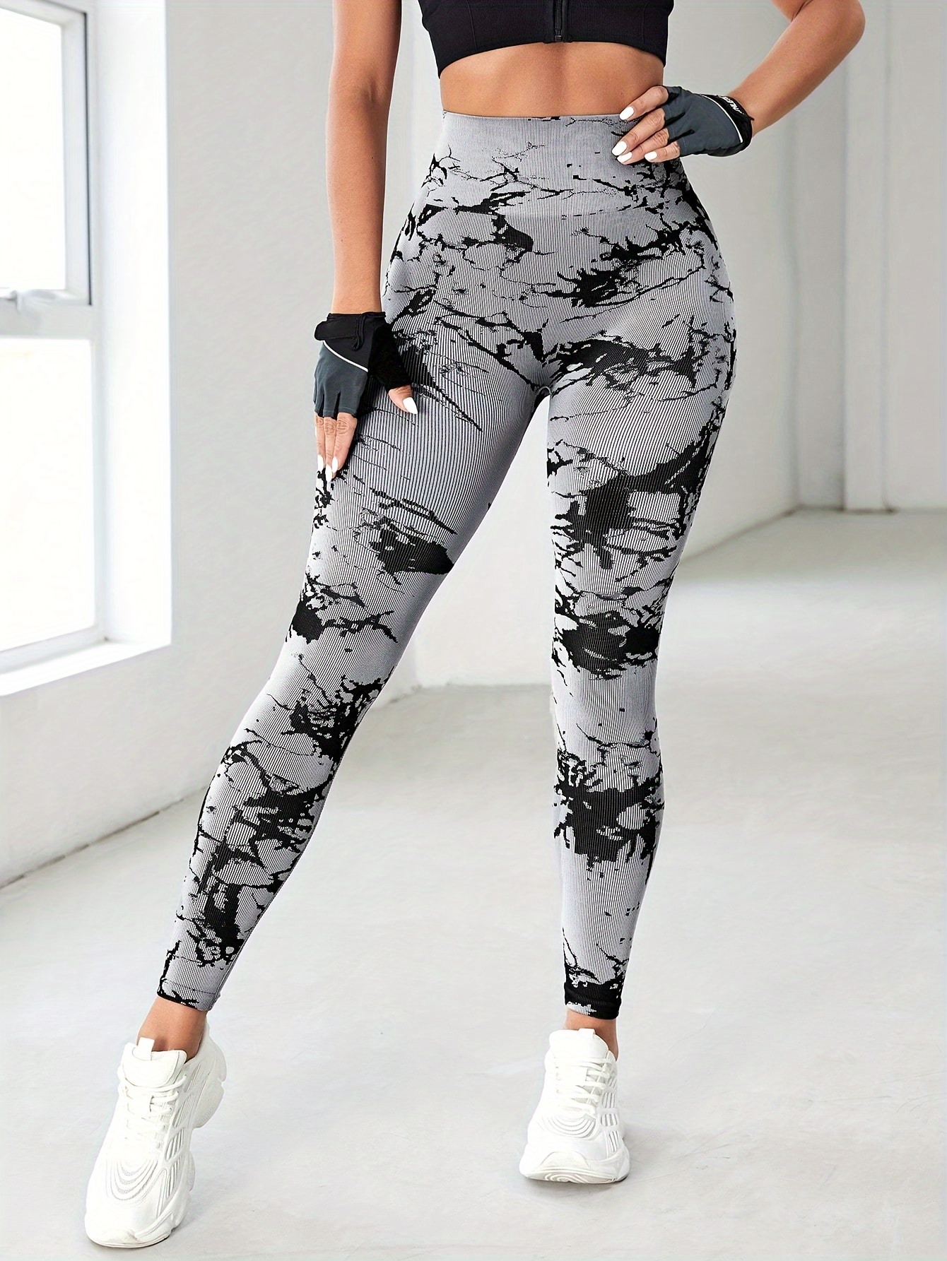 Tie Dye High Stretch Yoga Workout Pants, Fitness Running Sports Leggings,  Women's Activewear