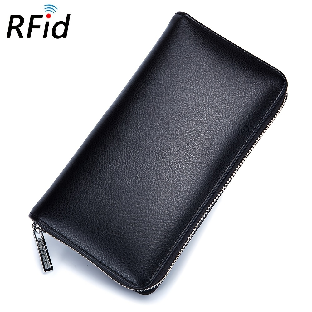 Women's Long Solid Zipper Clutch Wallet Card Slots Coin Purse