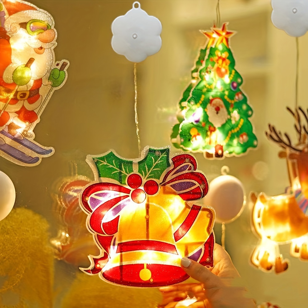 1pc Lumières À Ventouse De Noël, Décoration De Maison De Noël