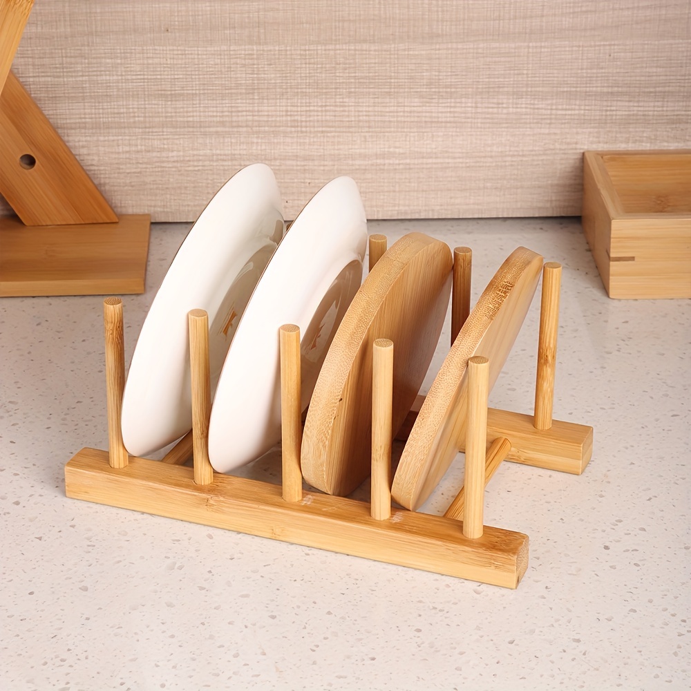 Crowdstage Kitchen Bamboo Wooden Dish Rack Plates Holder, Dish Rack Storage  Rack Best Dish Holder, for Kitchen Countertop 