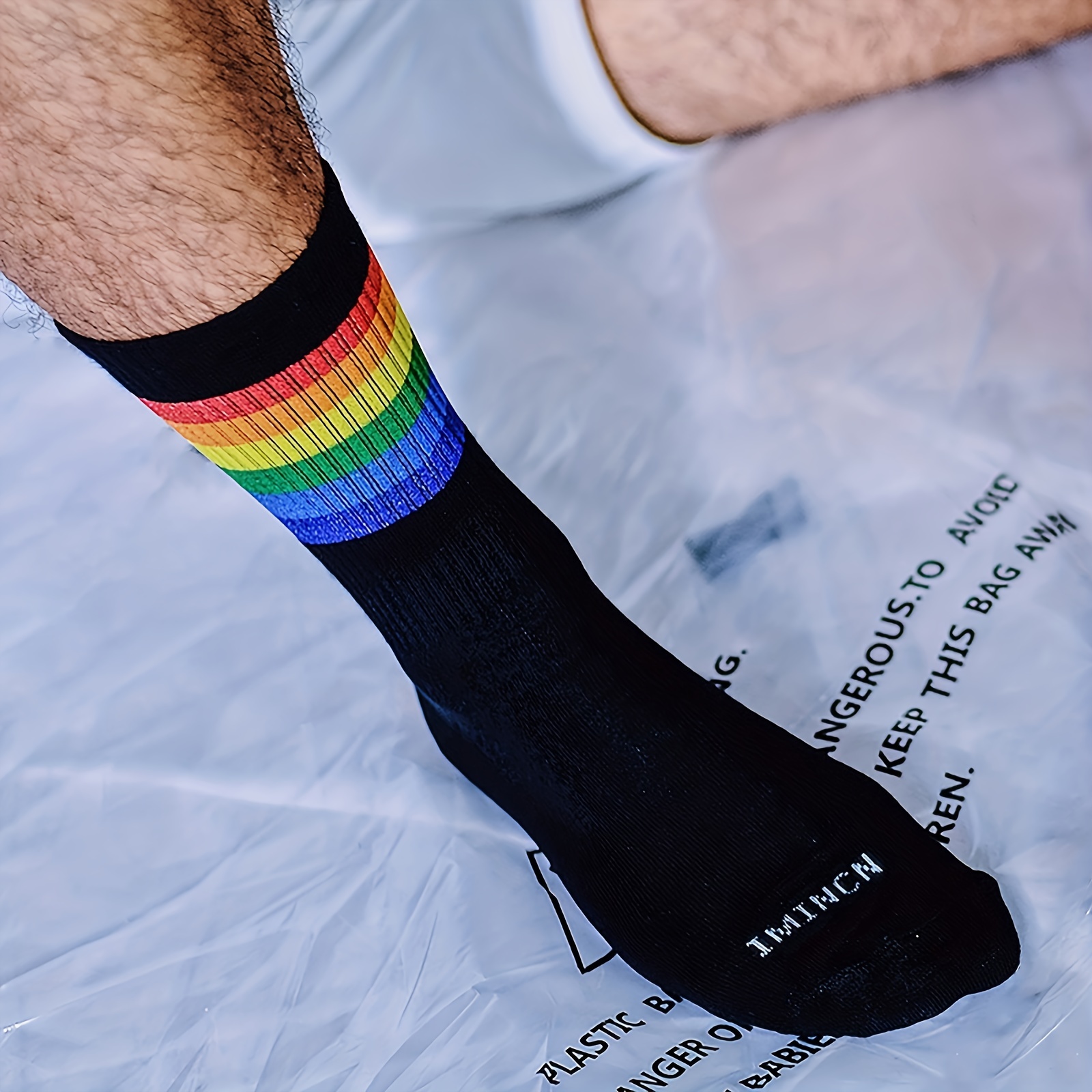 Bulk, Wholesale Rainbow Striped Ankle Socks for Gay Pride – We are