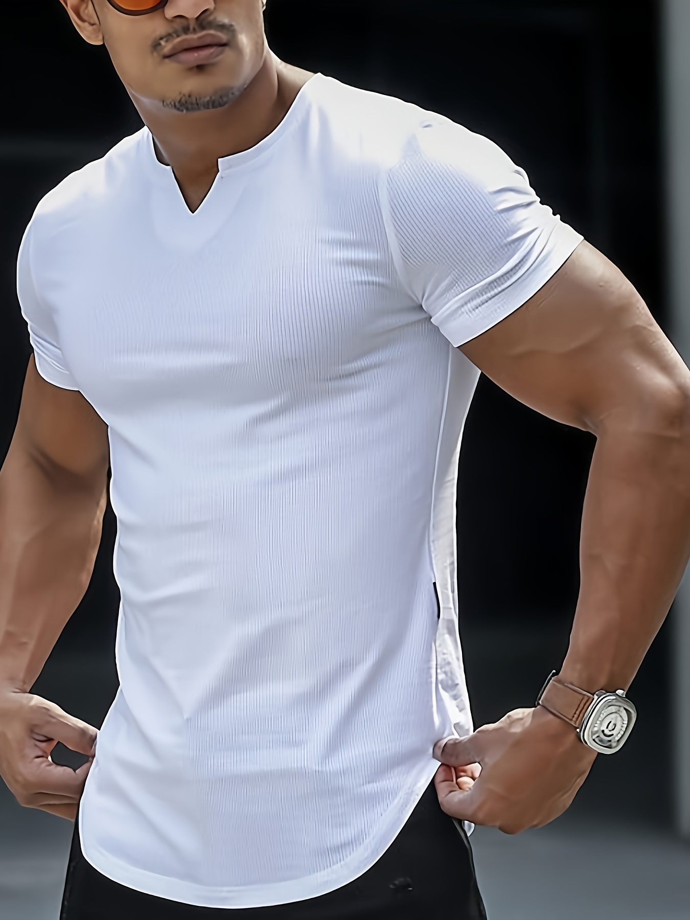 Kurzärmeliges T-Shirt Muscle-Fit - Herren
