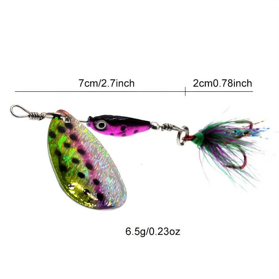 Sequin Rotation Fishing Lure, Feather Hook Fishing Lures Gear Kit for Trout