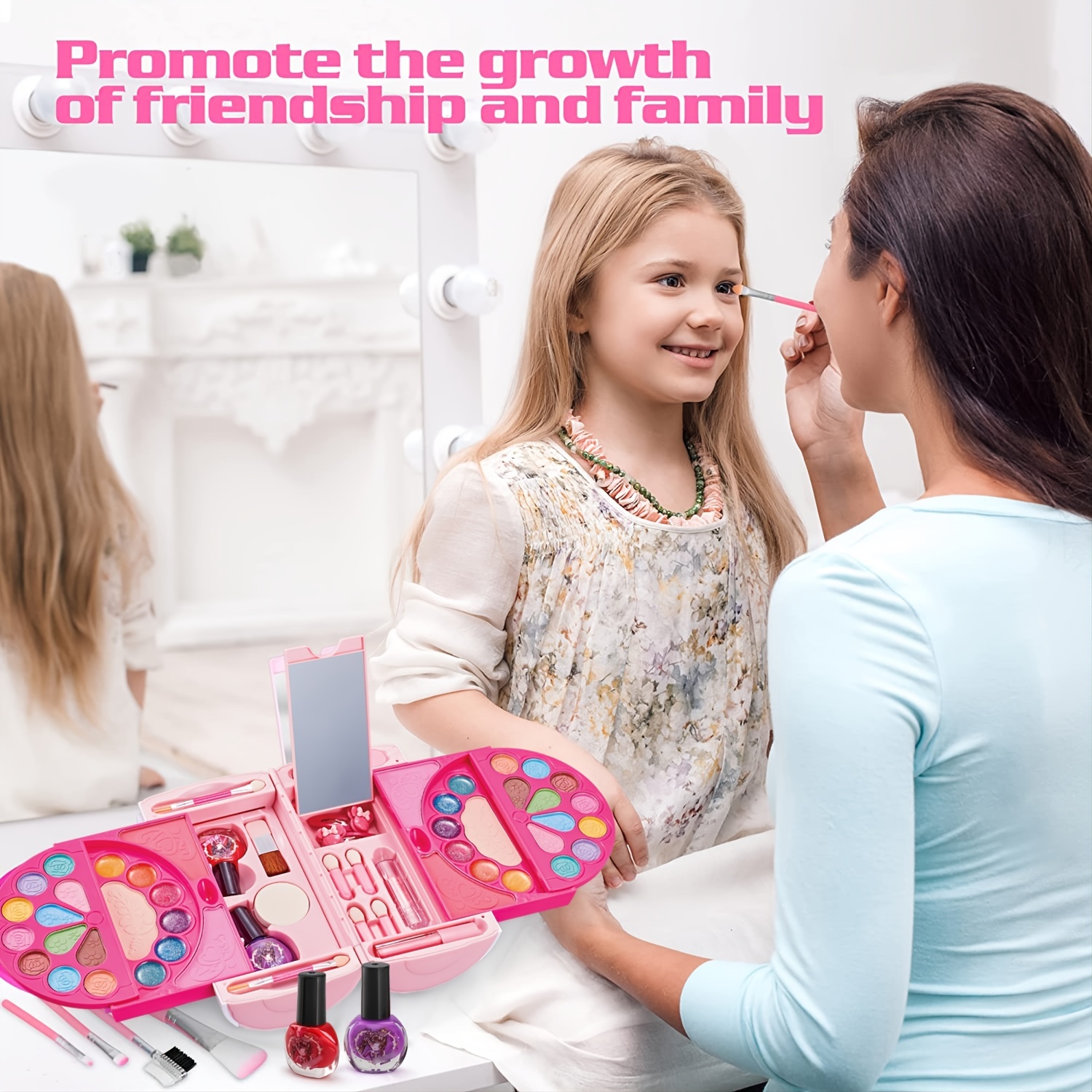 Kit de maquillaje para niñas – Maquillaje lavable seguro y no tóxico para  niños, kit de maquillaje real para niñas de 4 a 12 años, juguetes de