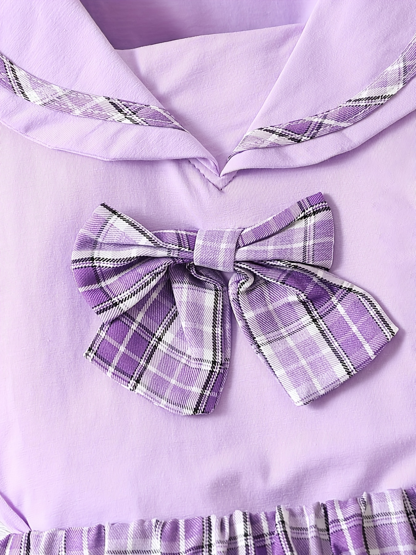 Girl's Shirt Elastic Waist Pleated Skirts Set Bow Decor - Temu