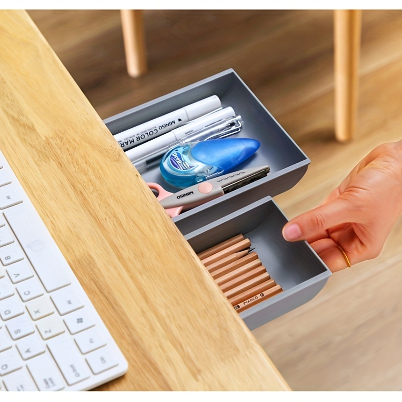 Under Desk Drawer Type Sundries Organizer Box Under Desk - Temu