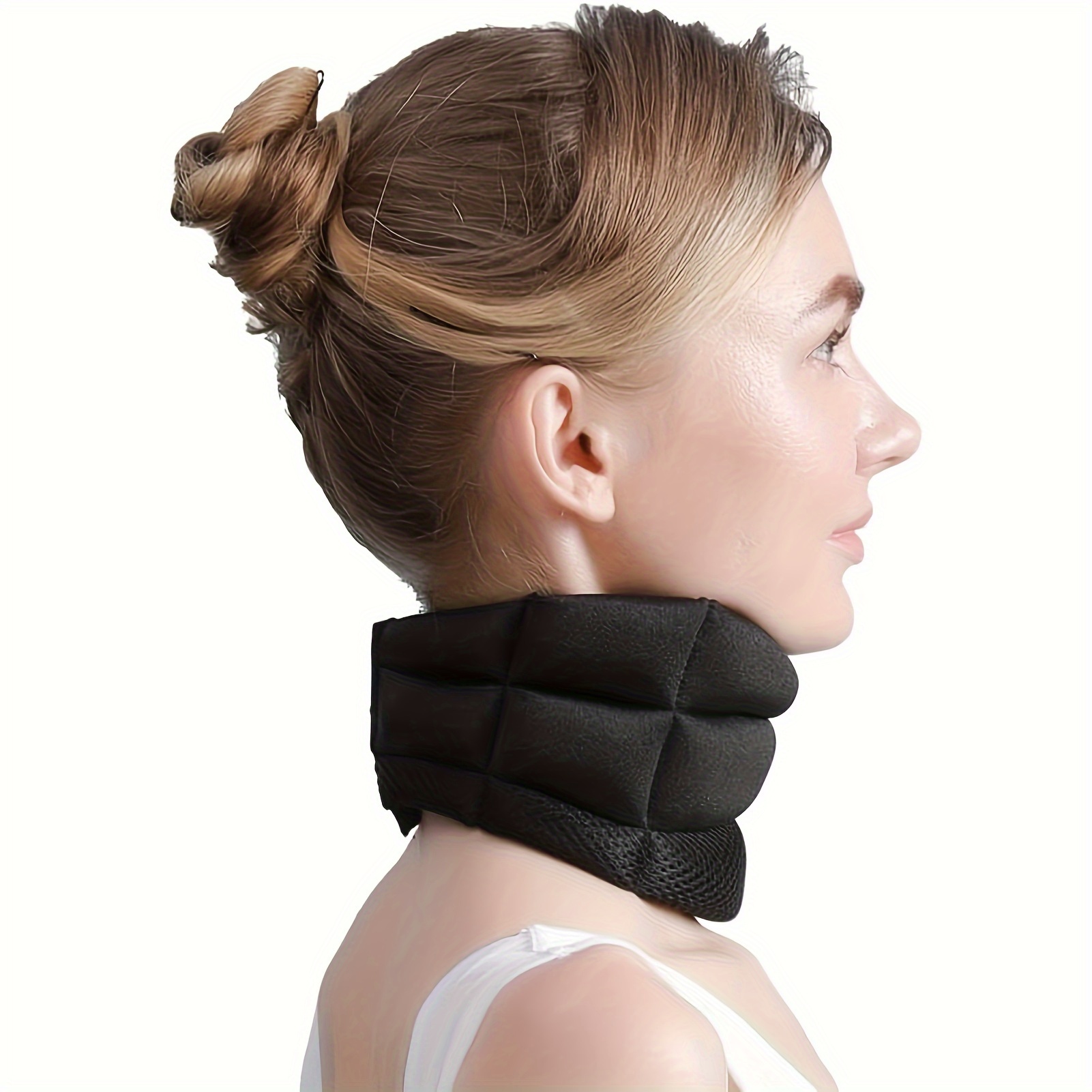 Anti Low Head Cervical Spine Neck Gaiter Black Elastic Cotton Fixed Neck  Support Office Warm Neck Brace