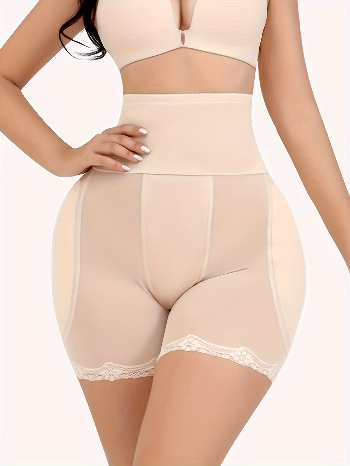 Front Button Shaping Shorts Tummy Control Butt Lifting Lace - Temu Australia