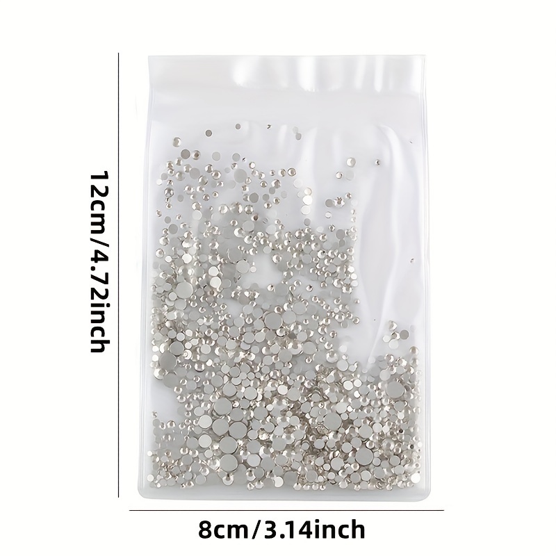 1000 Pieces Clear Flat Back Rhinestones Round Crystal Gems 1.5 mm - 5 mm, 5  Sizes : : Home & Kitchen