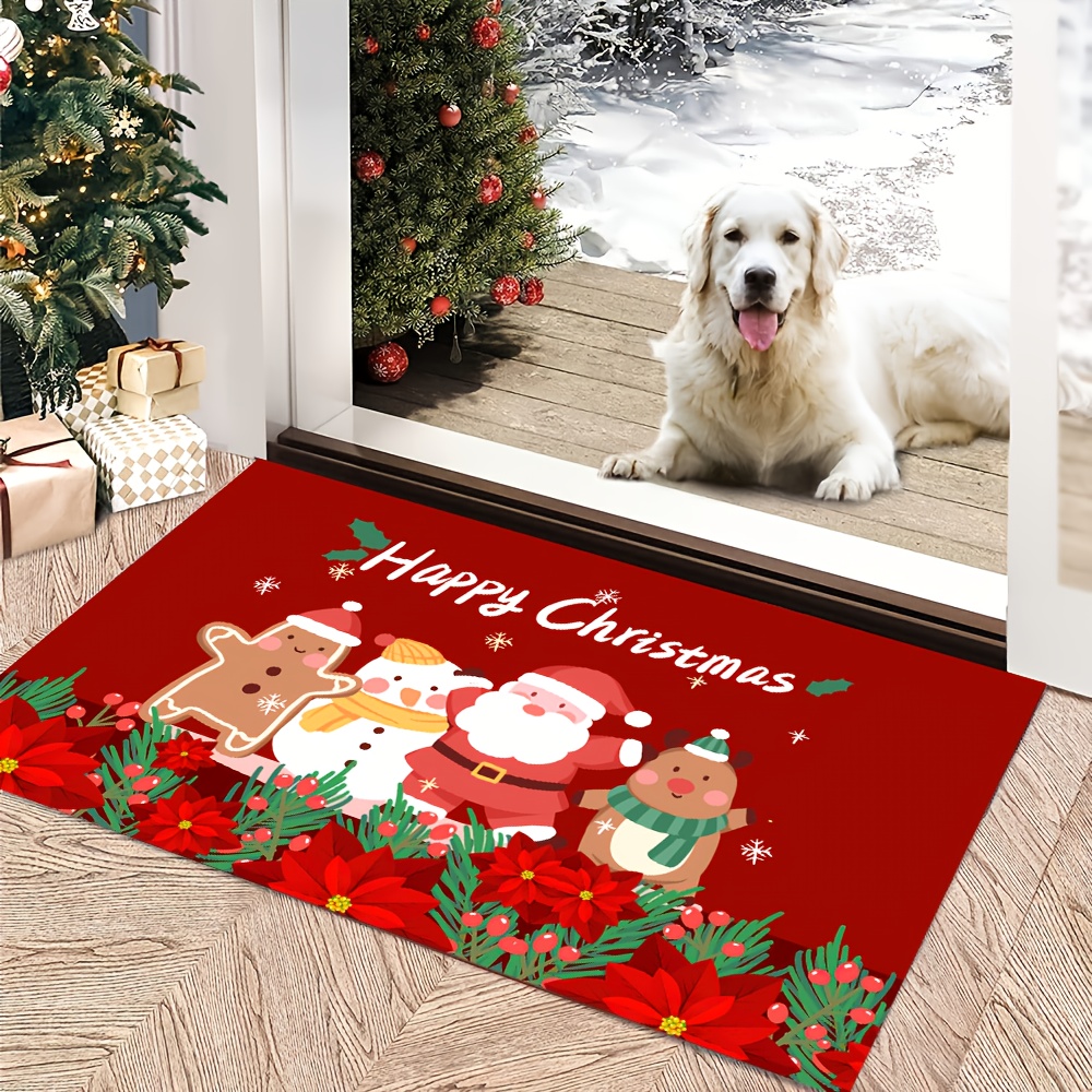  Indoor Doormat Front Door Mats,Christmas Dwarf Red