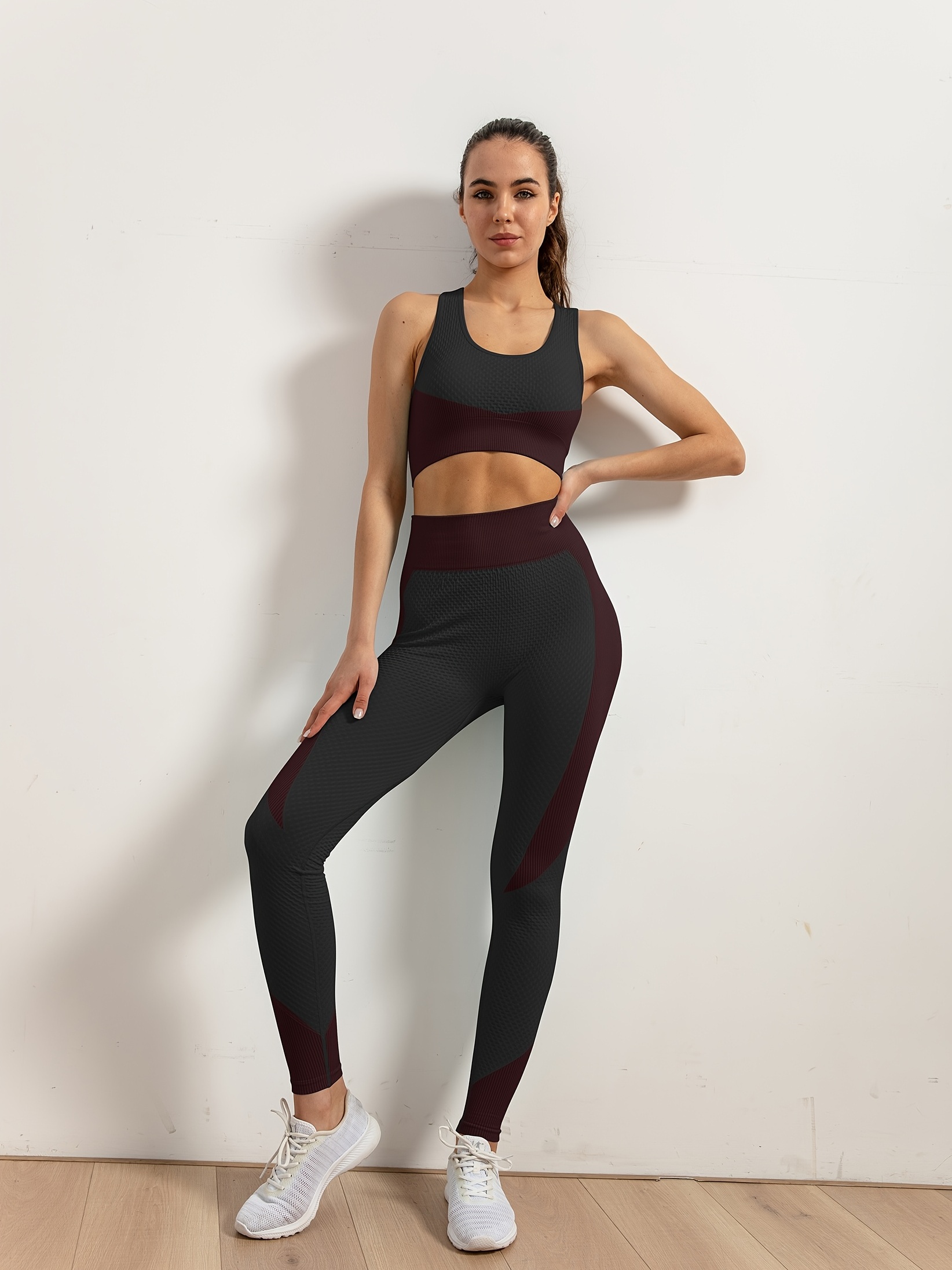 Women's Seamless Yoga Set Slim Fit Jacket Sports Bra - Temu