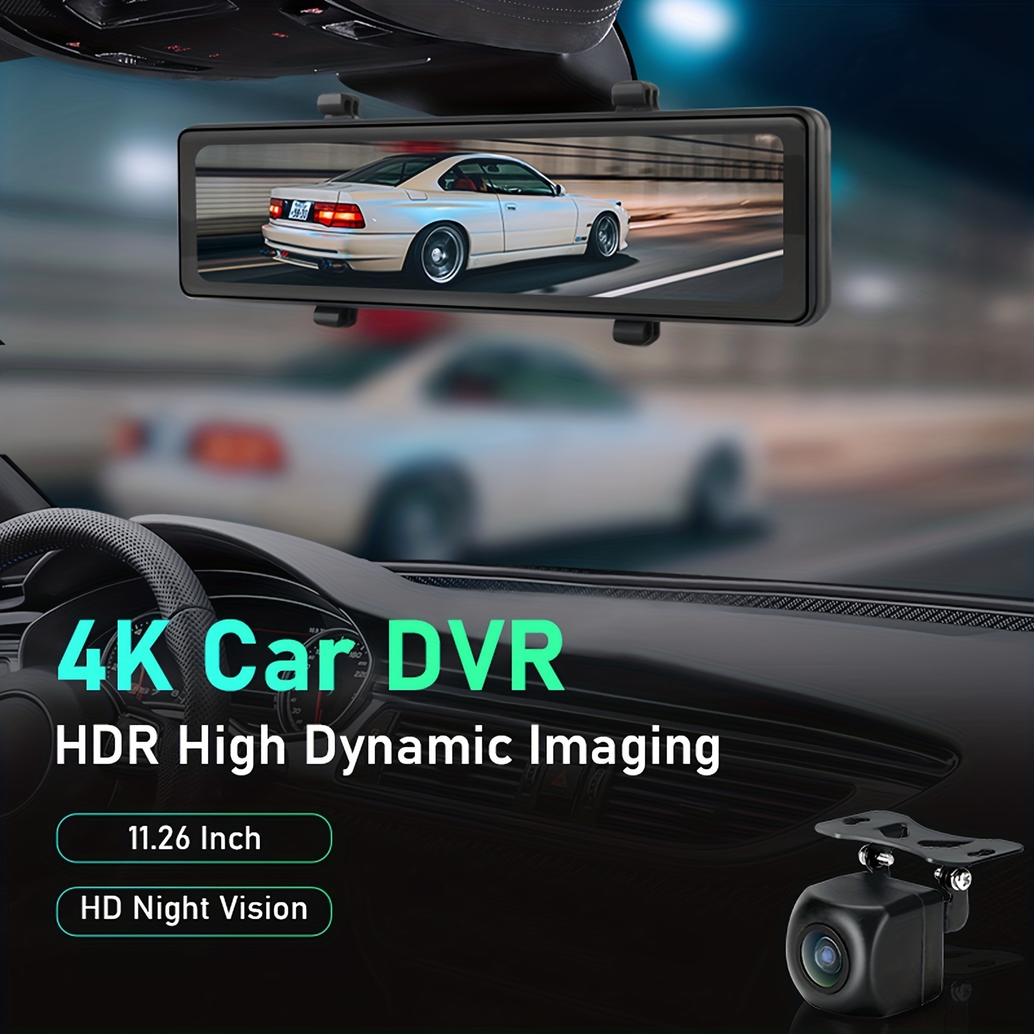 4k Dual Dash Cam Car Front Rear Camera Built in Gps Wifi - Temu