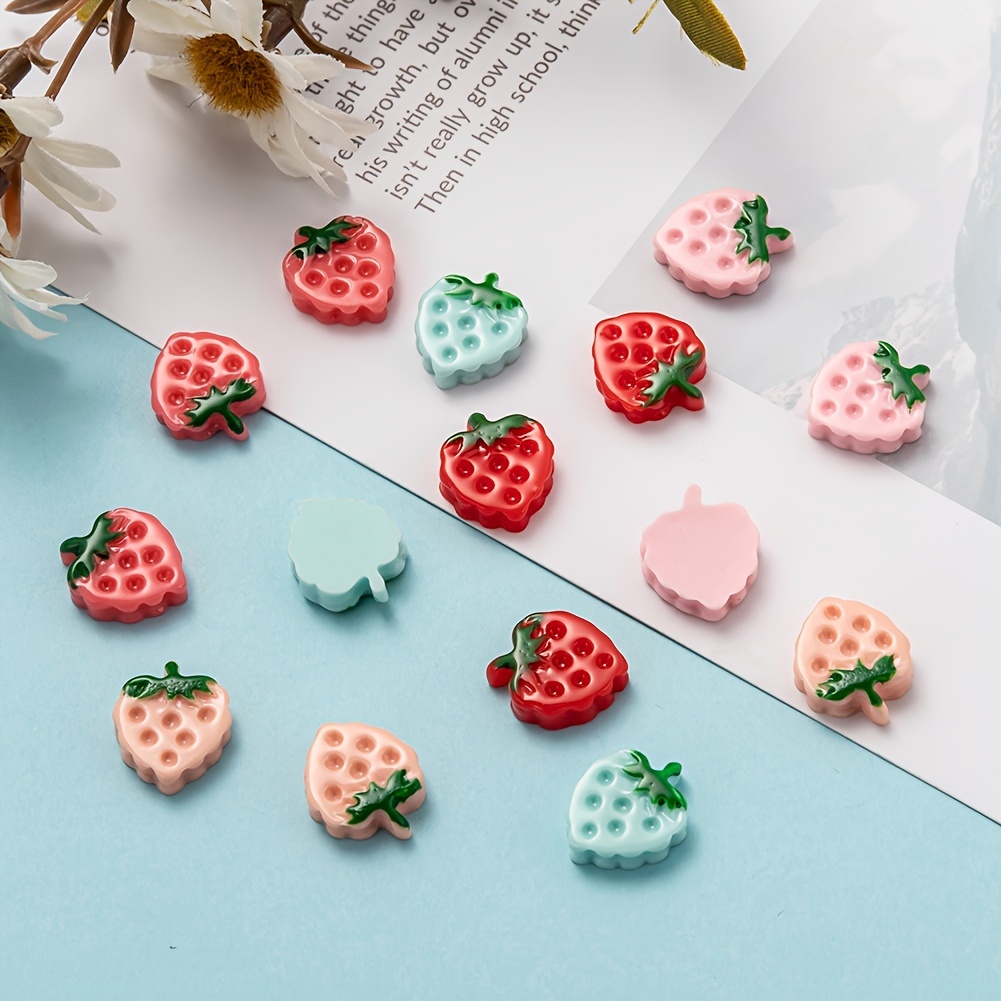 Strawberry Charm, Slime DIY craft, Cheap Bulk Cabochon