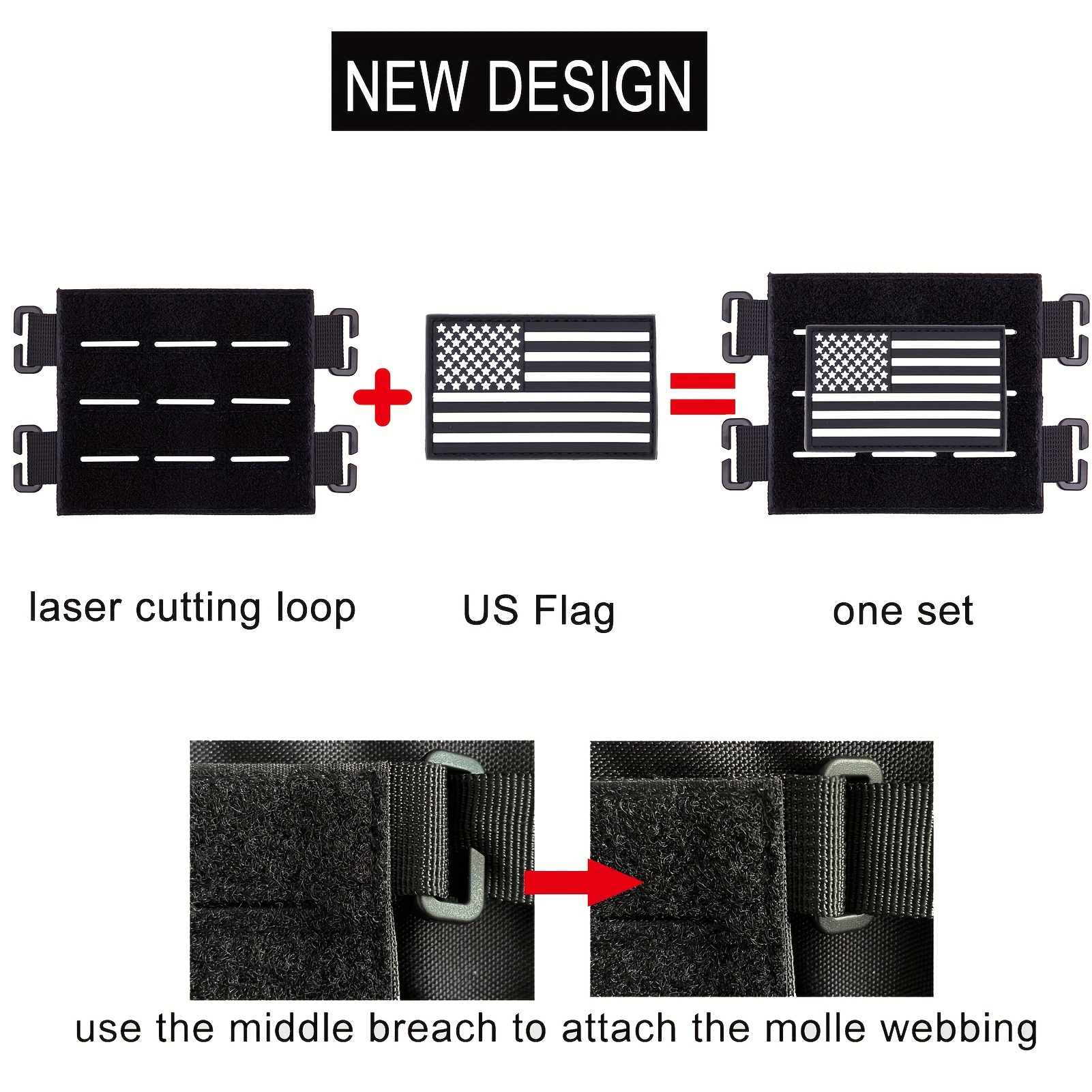 Molle Patch Panel With Laser Cutting Loop Molle Patch - Temu