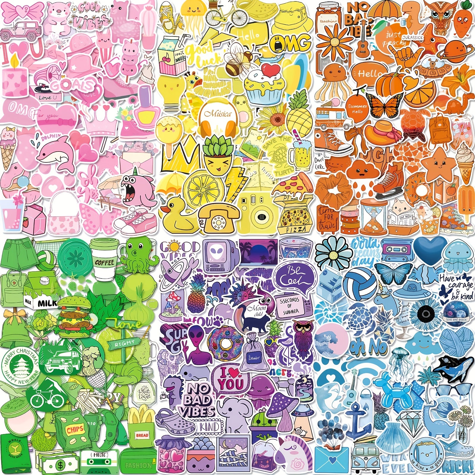 300 Pcs Cute Stickers for Teens, Water Bottle Stickers, Preppy