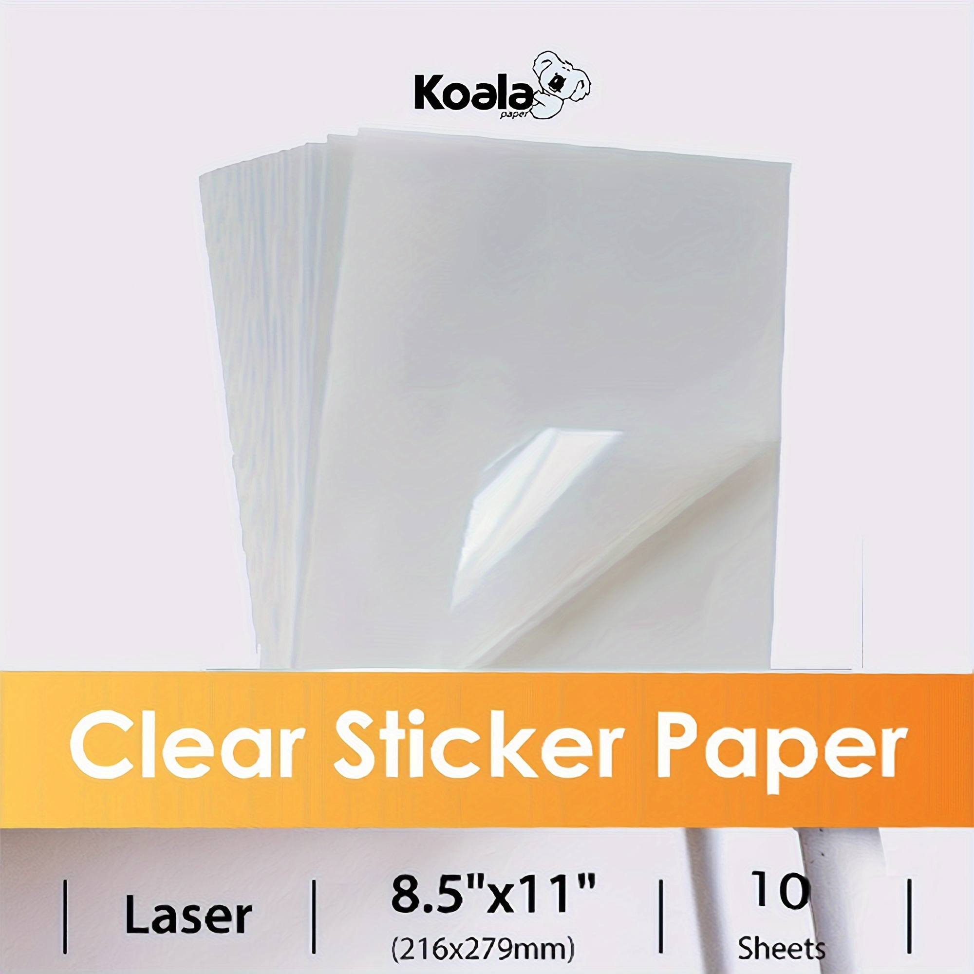 Clear Printable Vinyl Sticker Paper 20 Sheets 8.5x11 inch Waterproof  Self-Adhesive Sheets ONLY for Laser Printer, 100% Transparent Premium  Permanent