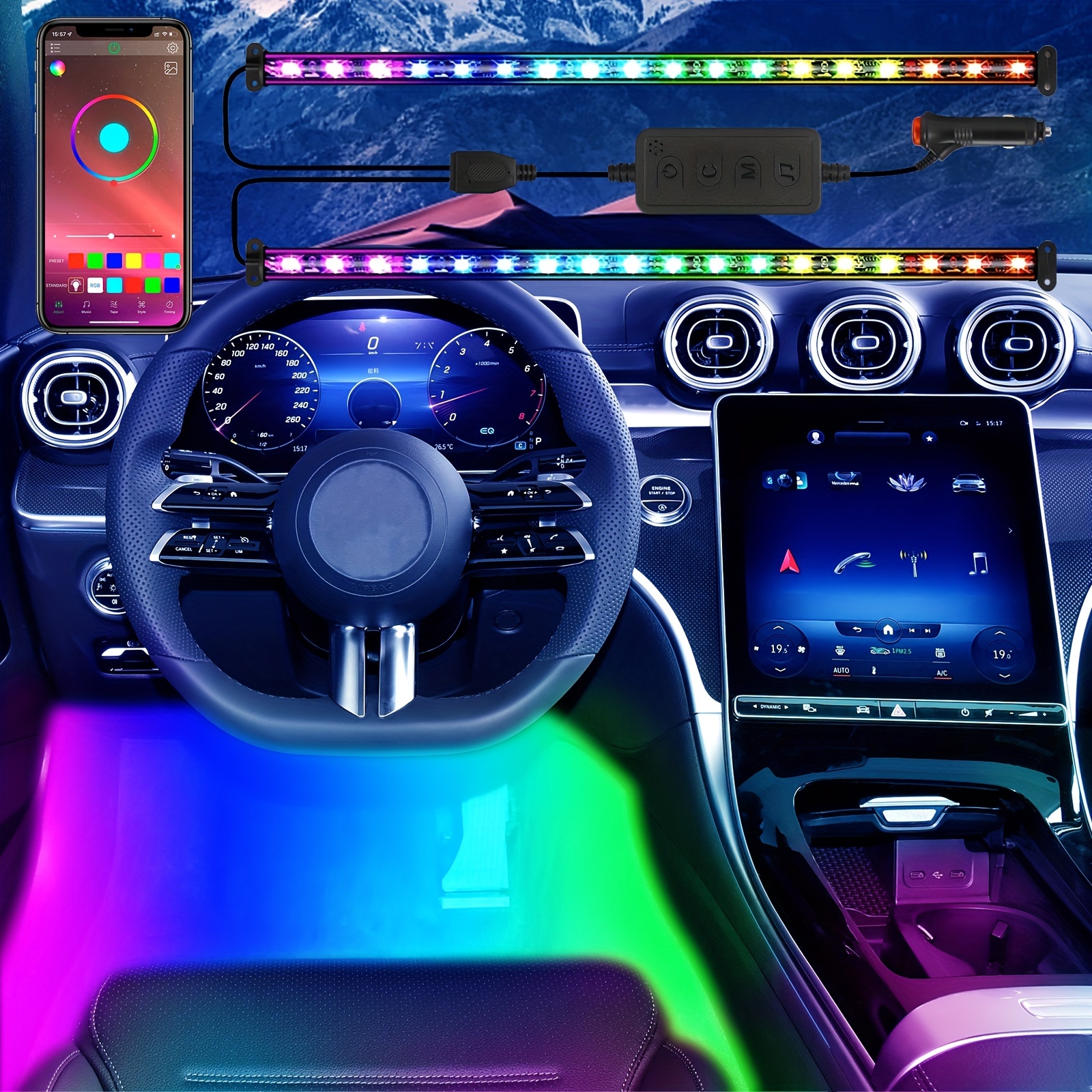 Interior Car Lights car Led Lights Car Accessories smart App - Temu