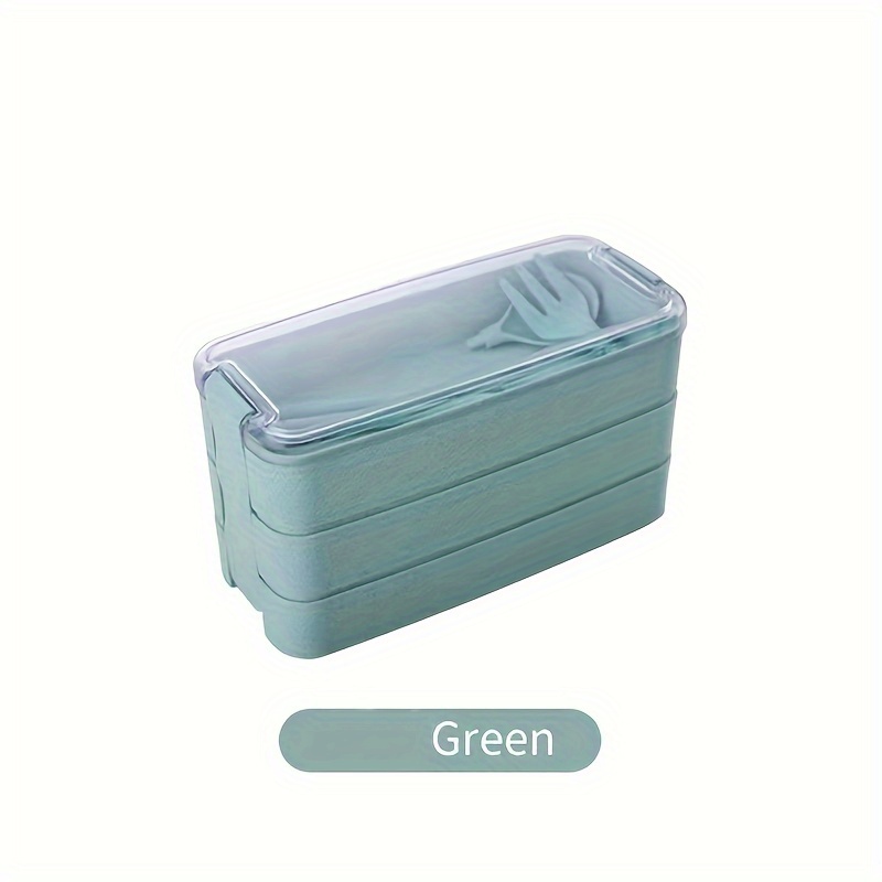 Multiple Colors Portable Bento Box With Lid Spoon And Fork - Temu