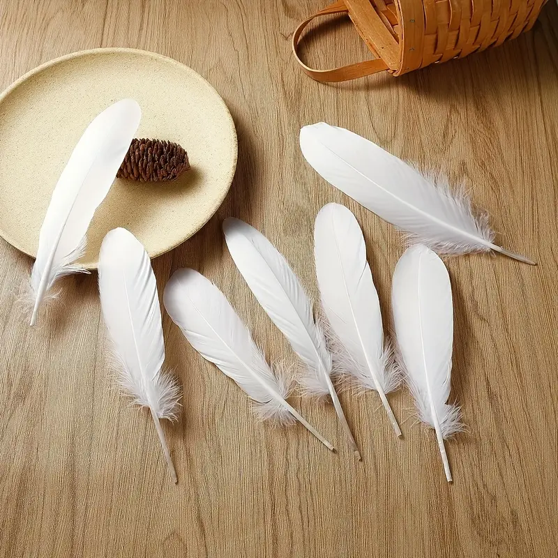 Natural White Goose Feathers - 60pcs 6-8 Inches White Feathers, Natural  Goose Feathers For DIY Wedding Decorations, Angel Wings, Fairy Crafts, And  Dre