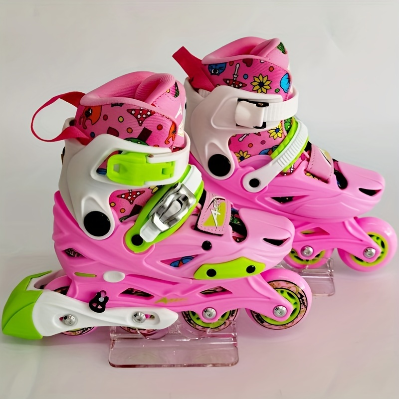 Patins em linha patins em linha iniciantes profissionais crianças meninos  meninas 8 rodas patins ajustáveis flash completo sapatos para esportes ao  ar