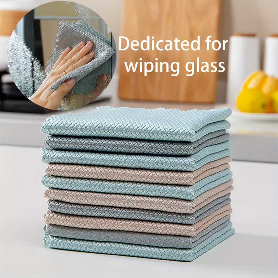 Comprar Trapos de microfibra para pulir vidrio, paño de limpieza a escala  de pescado para ventanas de cocina, espejos de coche, toalla de  herramientas para el hogar