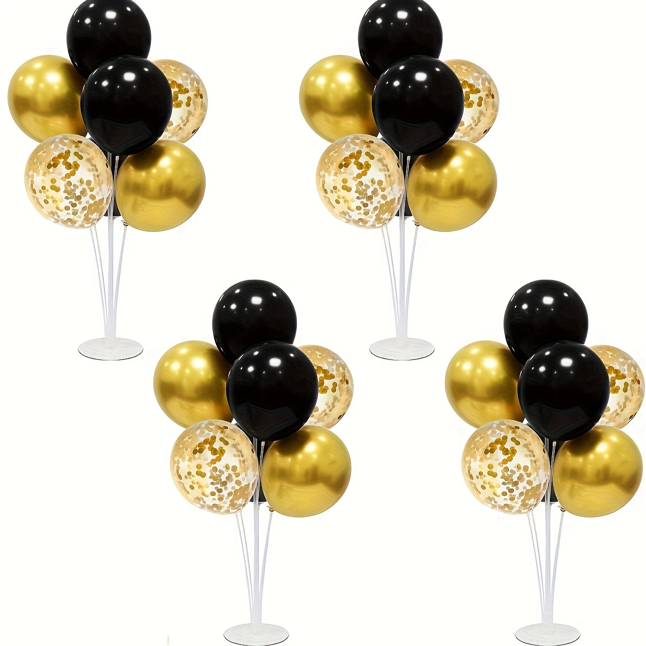 Ballons pour anniversaire ou mariage - 30 pièces - or - noir - paillettes -  convient à