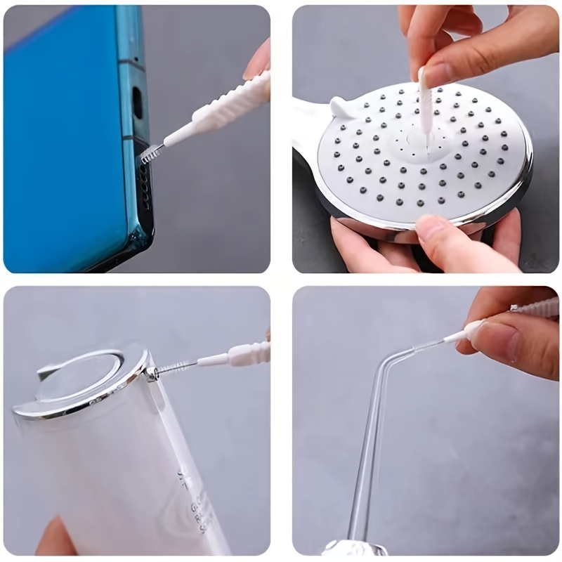 Shower Head Cleaning Brush Set White Nylon Bristles For - Temu