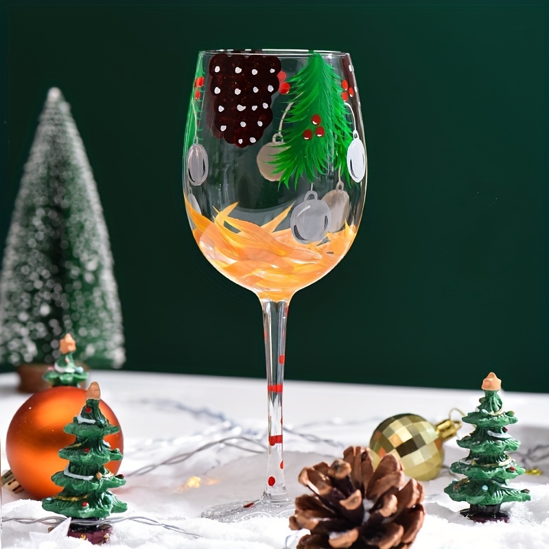 Christmas Print Wine Glass, Champagne Glass, Crystal Glass Goblet, For  Whisky, Cocktail, For Bar, Pub, Club, Restaurant And Home Use, Drinkware  Accessories, Xmas Decor - Temu