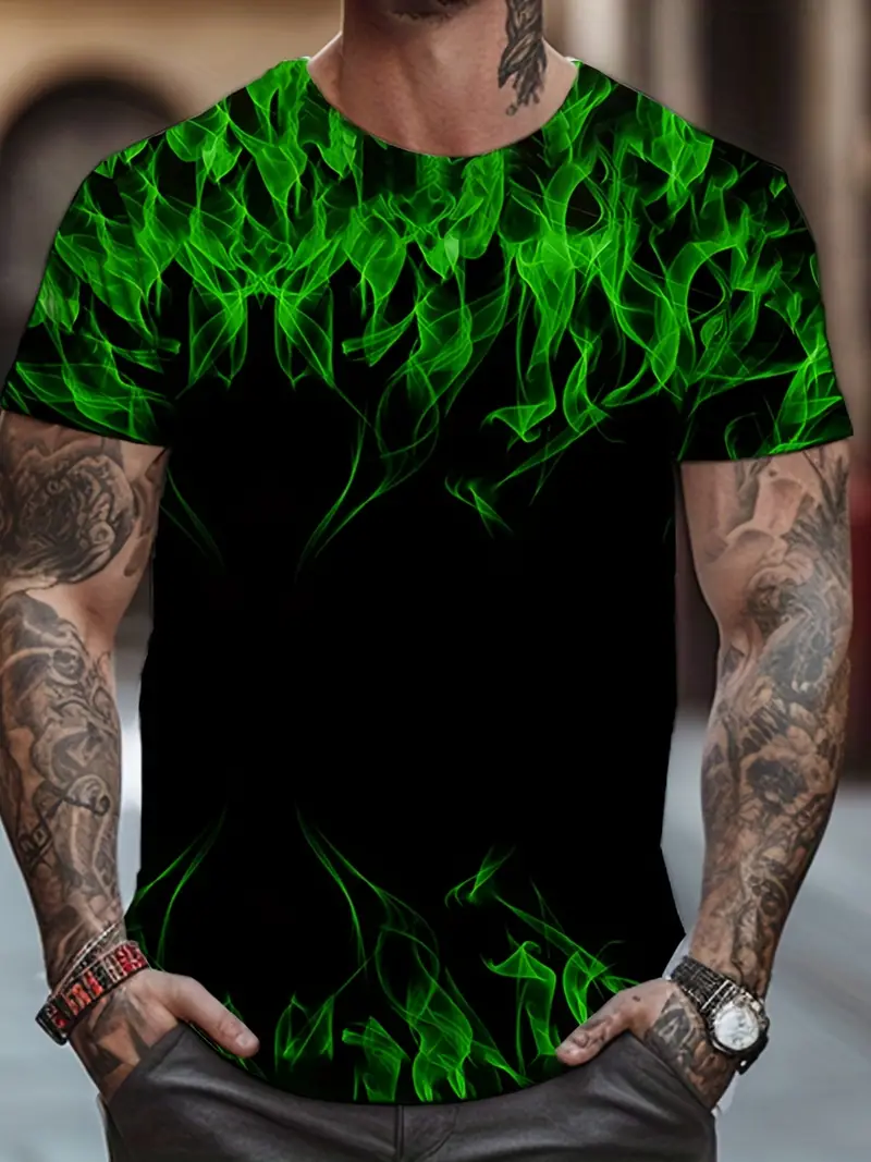 Sportswear Men's Flame Graphic T shirt Comfy Shorts Outdoor - Temu Sweden