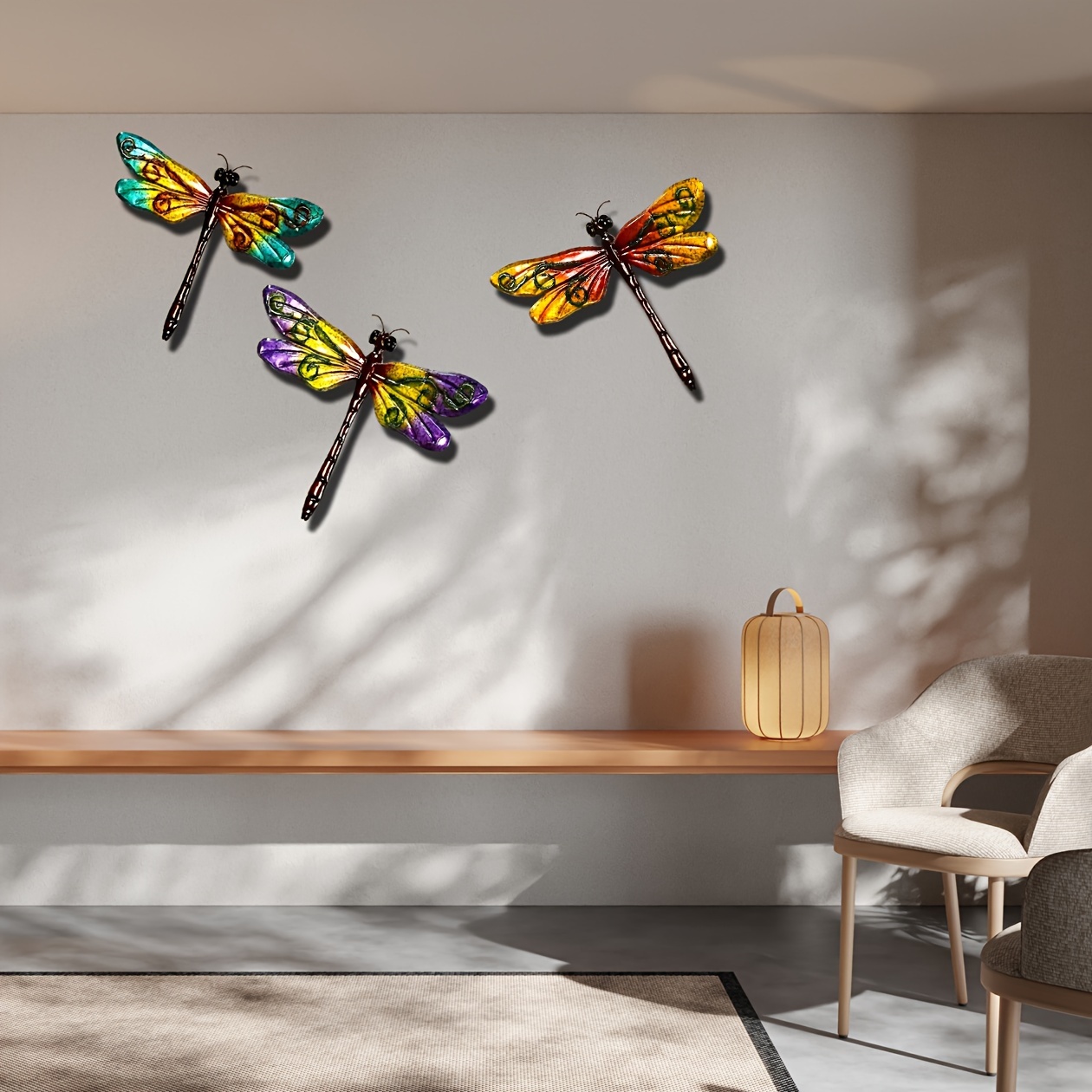 Arte de pared de metal, escultura de abeja, decoración de pared de jardín,  juego de 3 esculturas de pared decorativas para exteriores e interiores