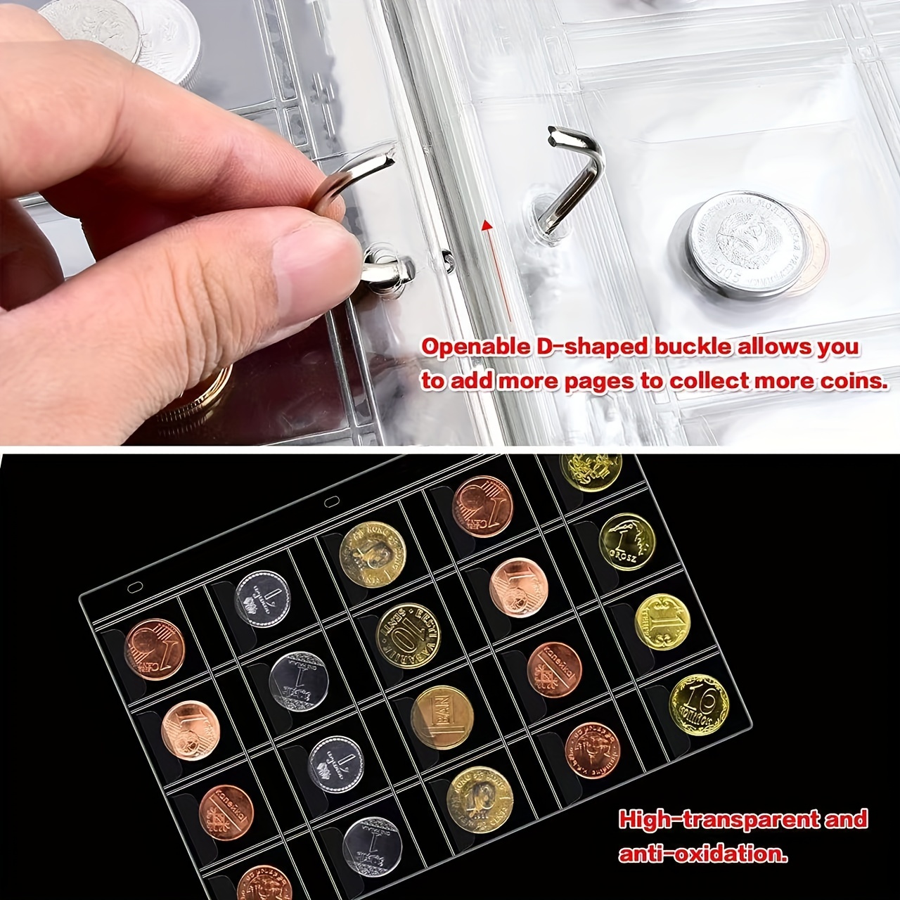 Coin Collection Supplies Book Holder for Collectors, 312 Pockets Coins Album for