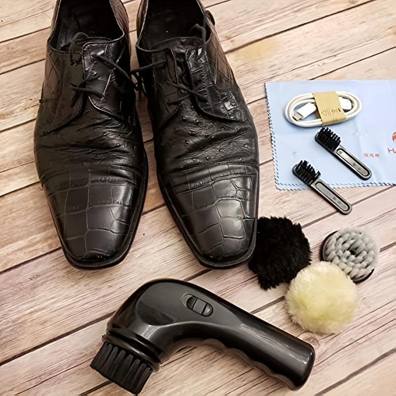 Topboutique Electric Shoe Shine Kit,Electric Shoe Polisher Brush