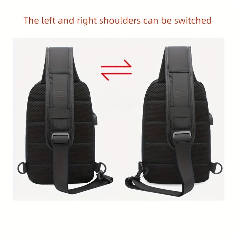 Men's Large Crossbody Bag with USB Charging Port