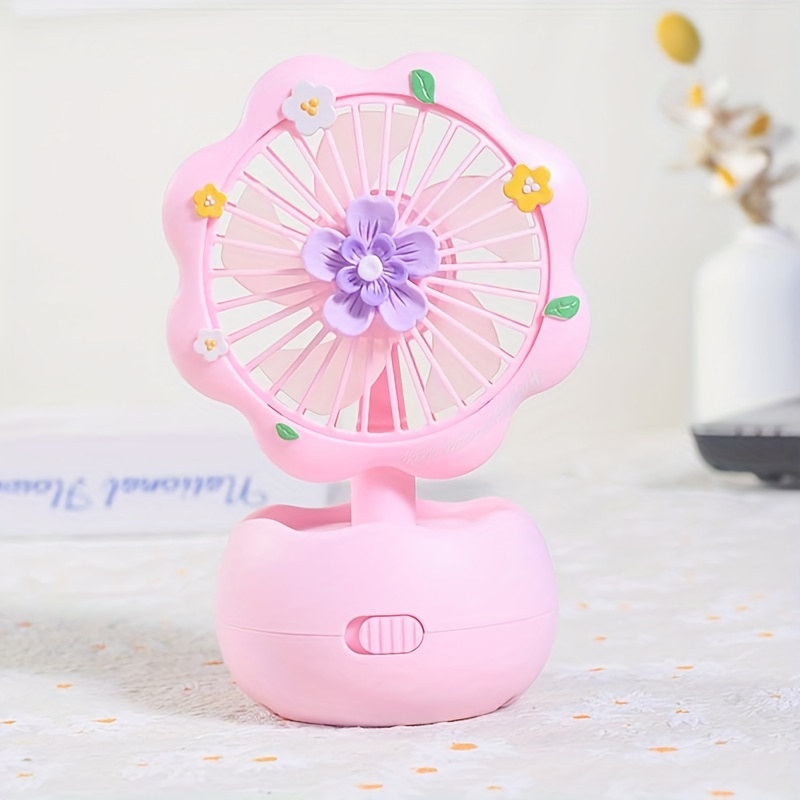 1pc Plastic Mini Fan, Daily Pink USB Charging Portable Handheld Fan For  Daily Life