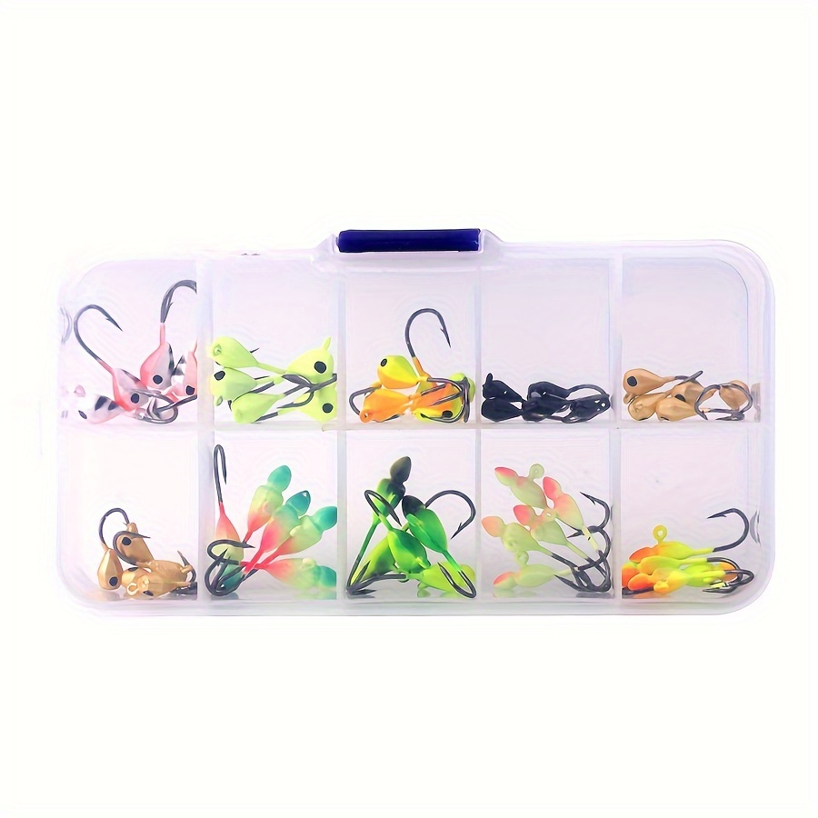 50pcs Ice Fishing Tackle, Metal Lures For Bass, Pike, Trout, Walleye,  Saltwater And Freshwater Fishing Lure Tackle (Random Colors Random Grams)