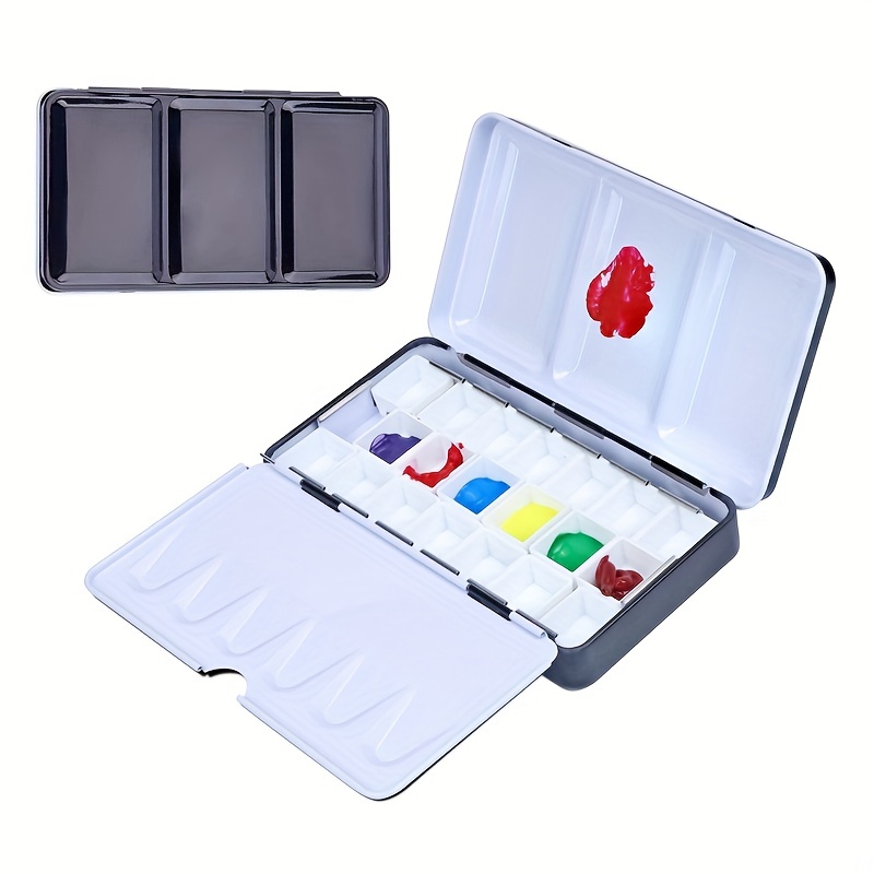 Airtight Leakproof Watercolor Palette Box 24 Deep Wells Sealed Empty Paints  Containter with Lid Artist Paint Saver Palette Travel Pigment Tray Palette