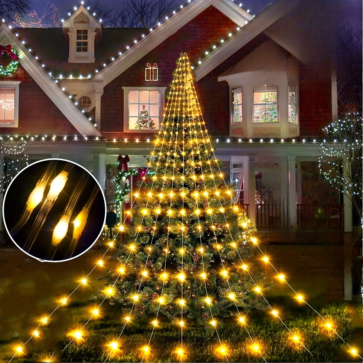 Outdoor Christmas Decorations Star String Light Usb Power 8 - Temu