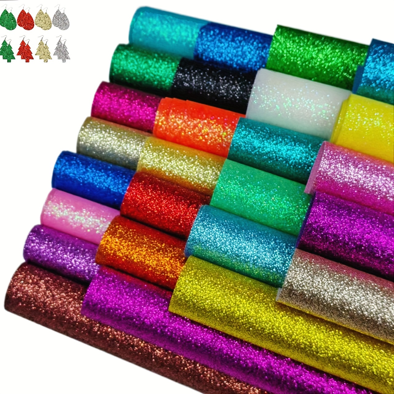Christmas Series Leather Sheet Glitter Synthetic Leather - Temu