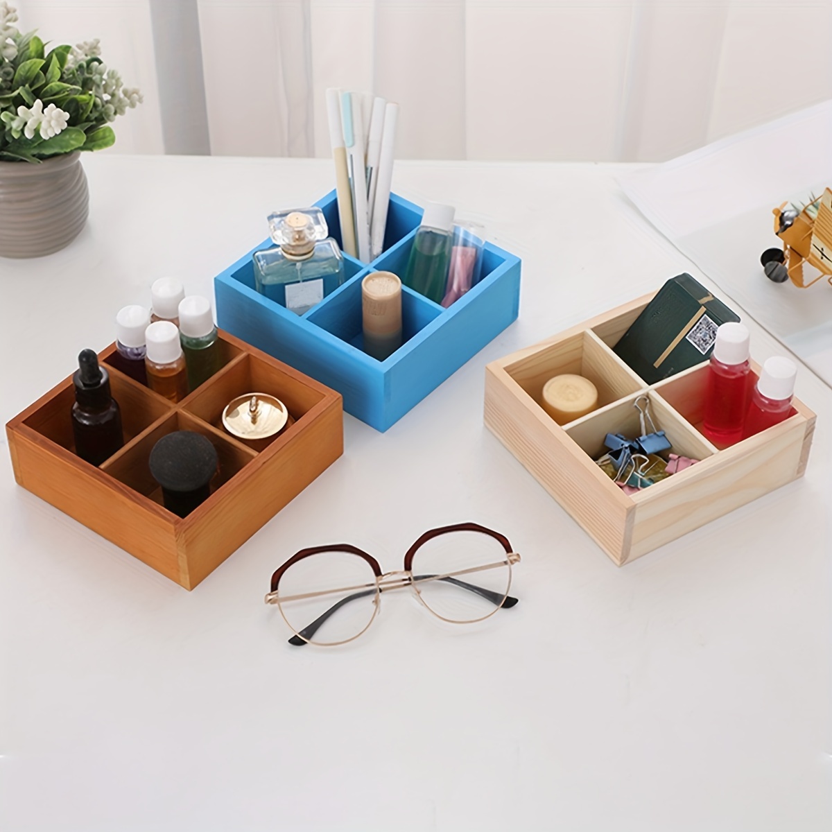 1pc Multi-grid Bathroom Storage Box