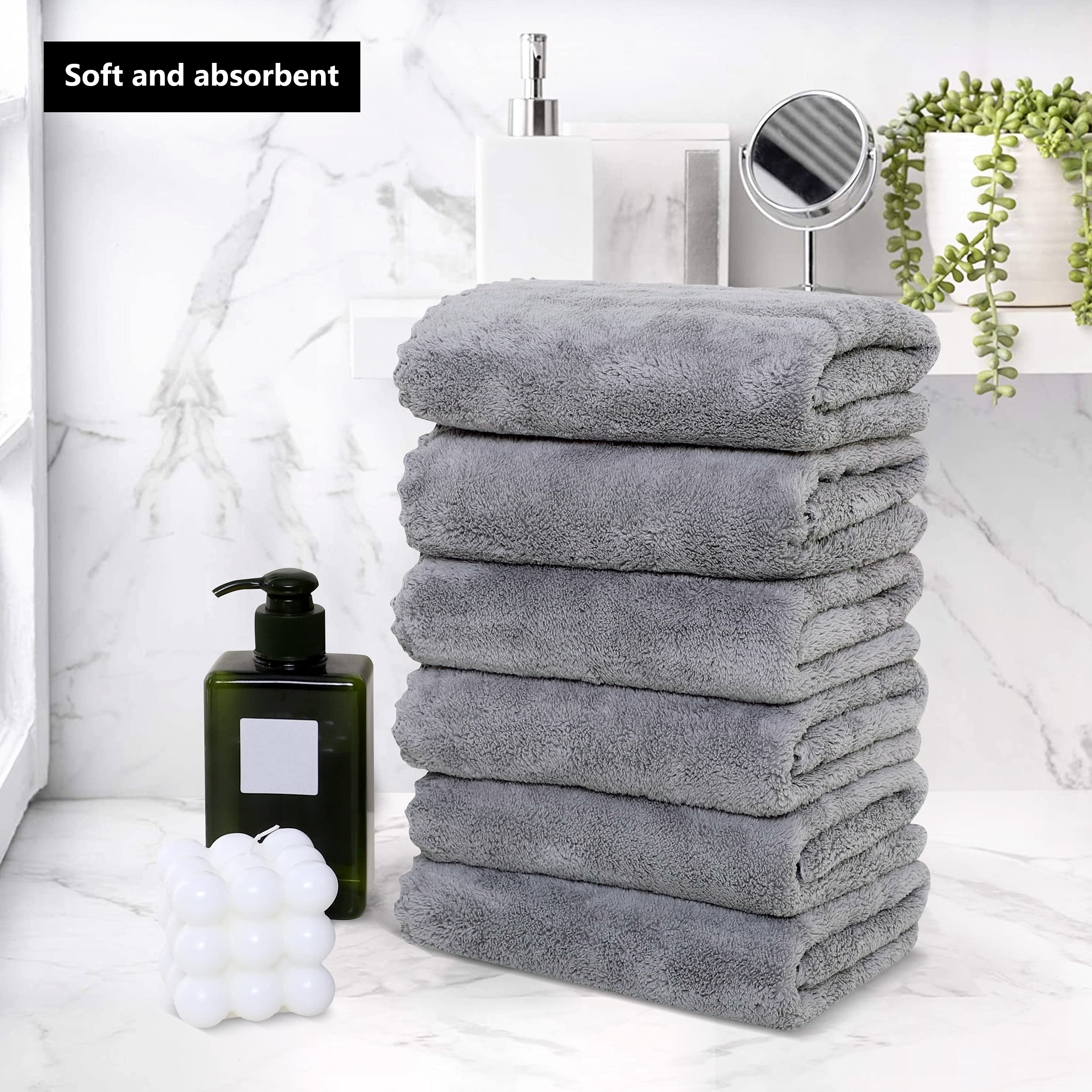 Hand Towels, Hand Towel, Soft Cotton Hand Towels For Bathroom, Gray Quick  Drying Absorbent Hand Towel, - Temu