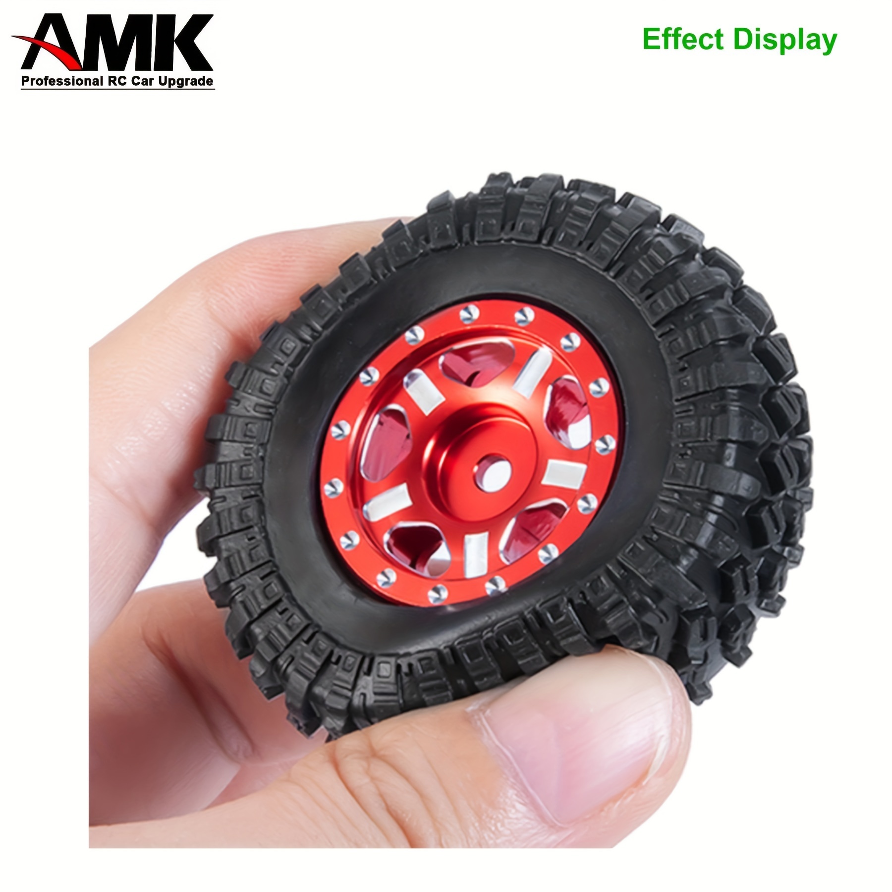 Protecteur de jante de roue en alliage d'aluminium rouge, convient à toutes  les voitures (4 pièces) - 18 / Red
