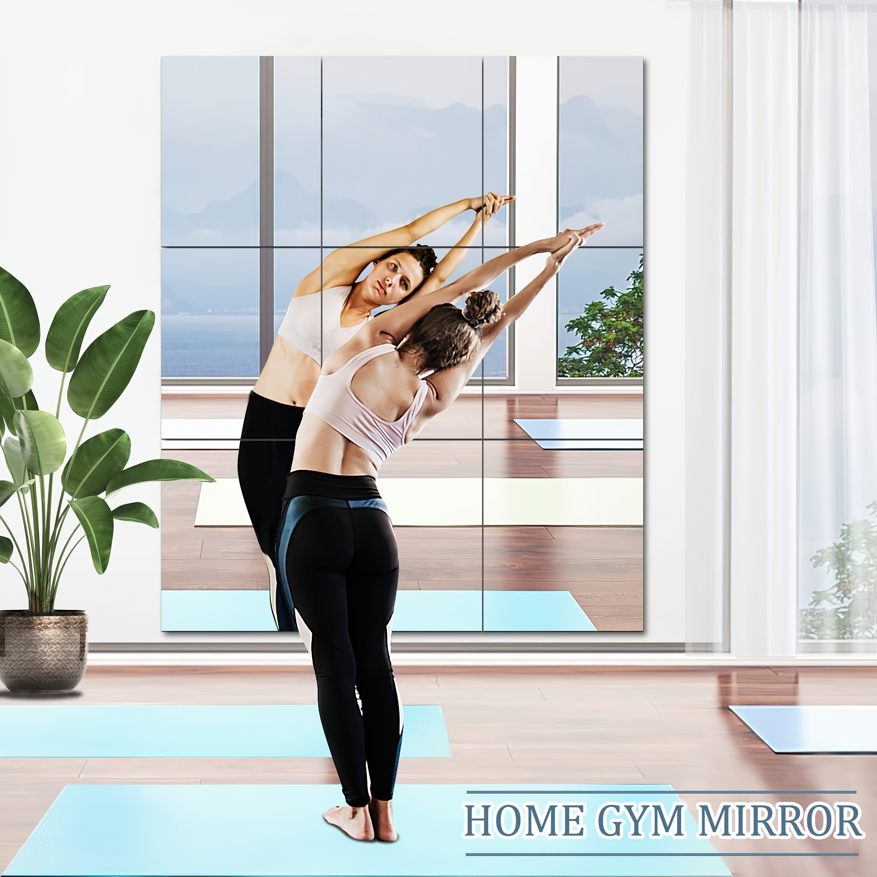 1 pieza autoadhesivo Espejo de pared azulejo para dormitorio con casa  gimnasia - sin marco acrílico Espejo Pegatina para de cubierta completa  reflexión con privacidad, Moda de Mujer