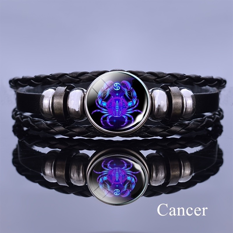 12 Constellation Luminous Bracelet, Unisex Layered Woven