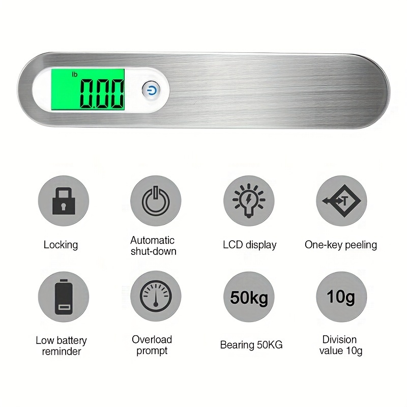 Lcd Digital Luggage Scale /110lbs Portable Electronic Scale - Temu