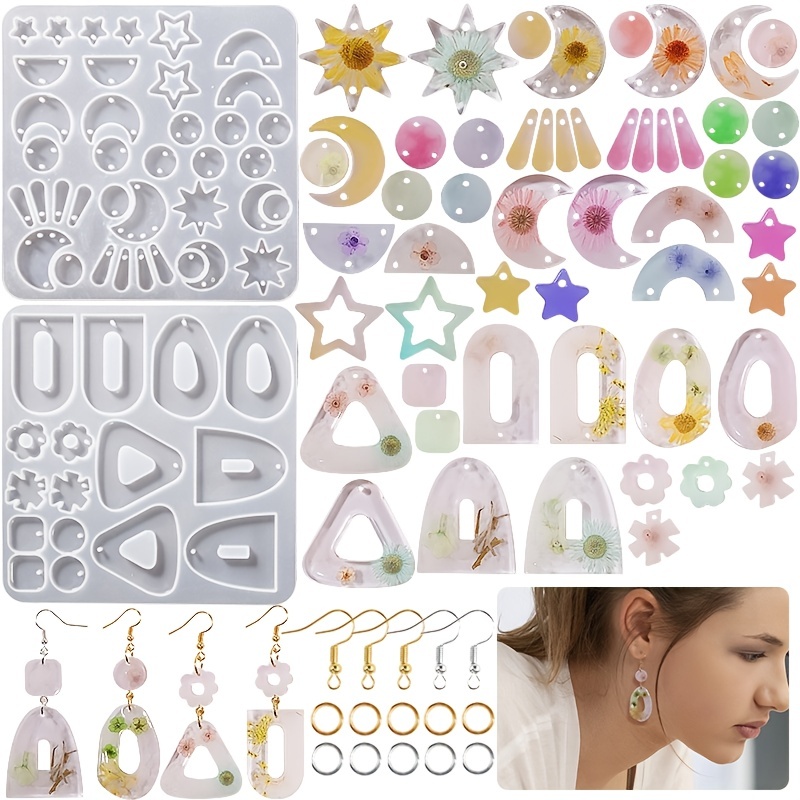 11 Different Geometric Shapes Earring Molds Silicone Resin - Temu
