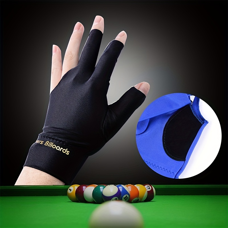 Gants de billard professionnels pour jeux de billard, hommes et femmes,  gants élastiques à 3 doigts pour tirs de billard, snooker, Queue de sport,  à porter sur la main droite ou gauche